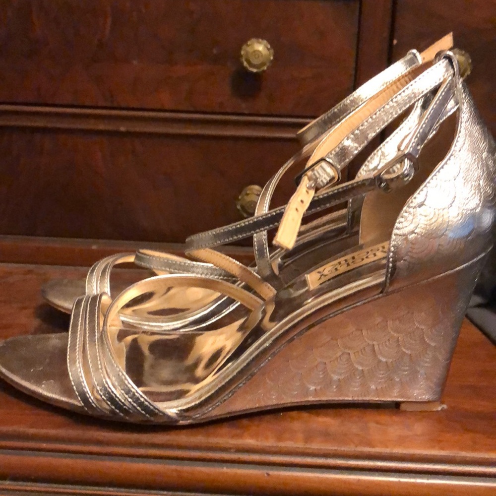 Badgley Mischka silver wedges